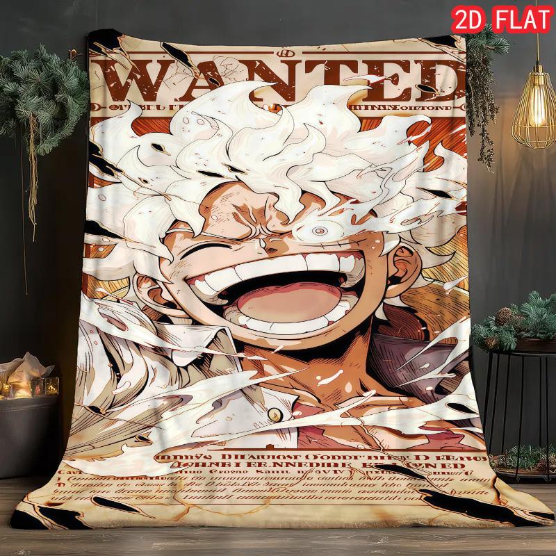 

One Piece Gaming Flannel Blanket Lightweight Soft Warm for Game Room Leisure THW 75x90cm