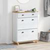 ASKIM Shoe Cabinet White 85 X 35 X 108 Cm Solid Pine Wood