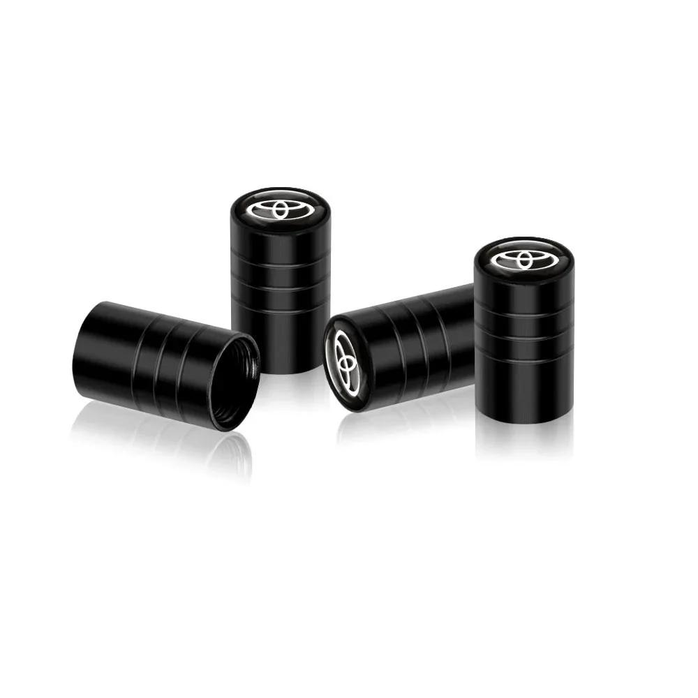 4Pcs Car Styling 3D Metal Wheel Tire Valve Stem Caps Accessories For Toyota Fortuner Chr Verso Prius Yaris Hiace Trd Corolla GR