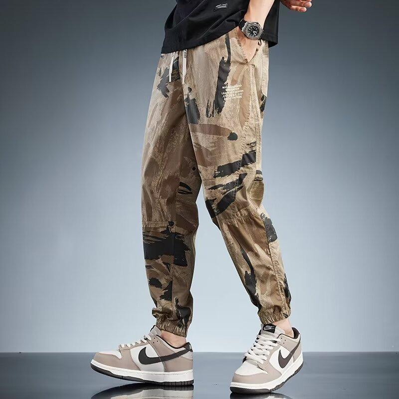 Summer Camouflage Pants Men's Trendy Overalls Retro Loose Leggings Harlan Pants Casual Pants