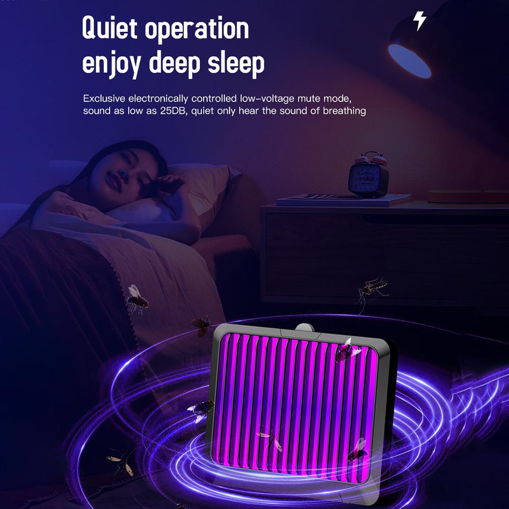 Elektrischer Insektenvernichter USB-betriebene Fliegenfalle für den Innenbereich mit 6 Ersatzaufklebern Leise Energiesparend