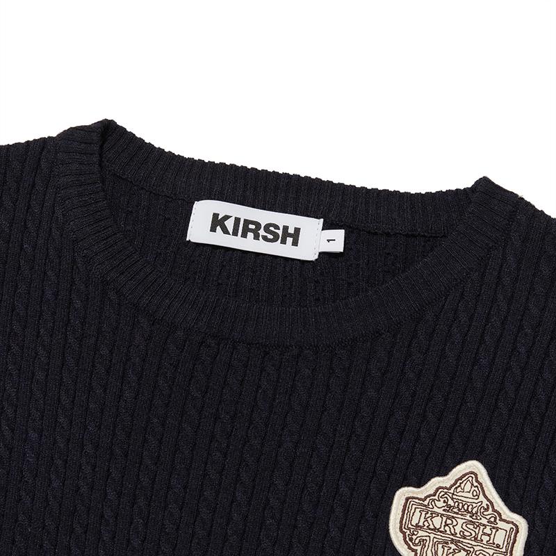 KIRSH Emblem Wappen Round Neck Knit [Navy]