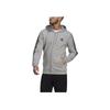 Adidas Essentials Logo Print Drawstring Hooded Sports Jacket Men Outerwear Grey GK9586