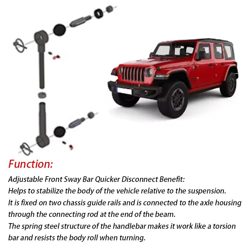 2.5-6" Lifts Front Sway Bar Links Disconnects For Jeep Wrangler JK JKS 2/4 Doors 2007-2018 Adjustable Car Parts