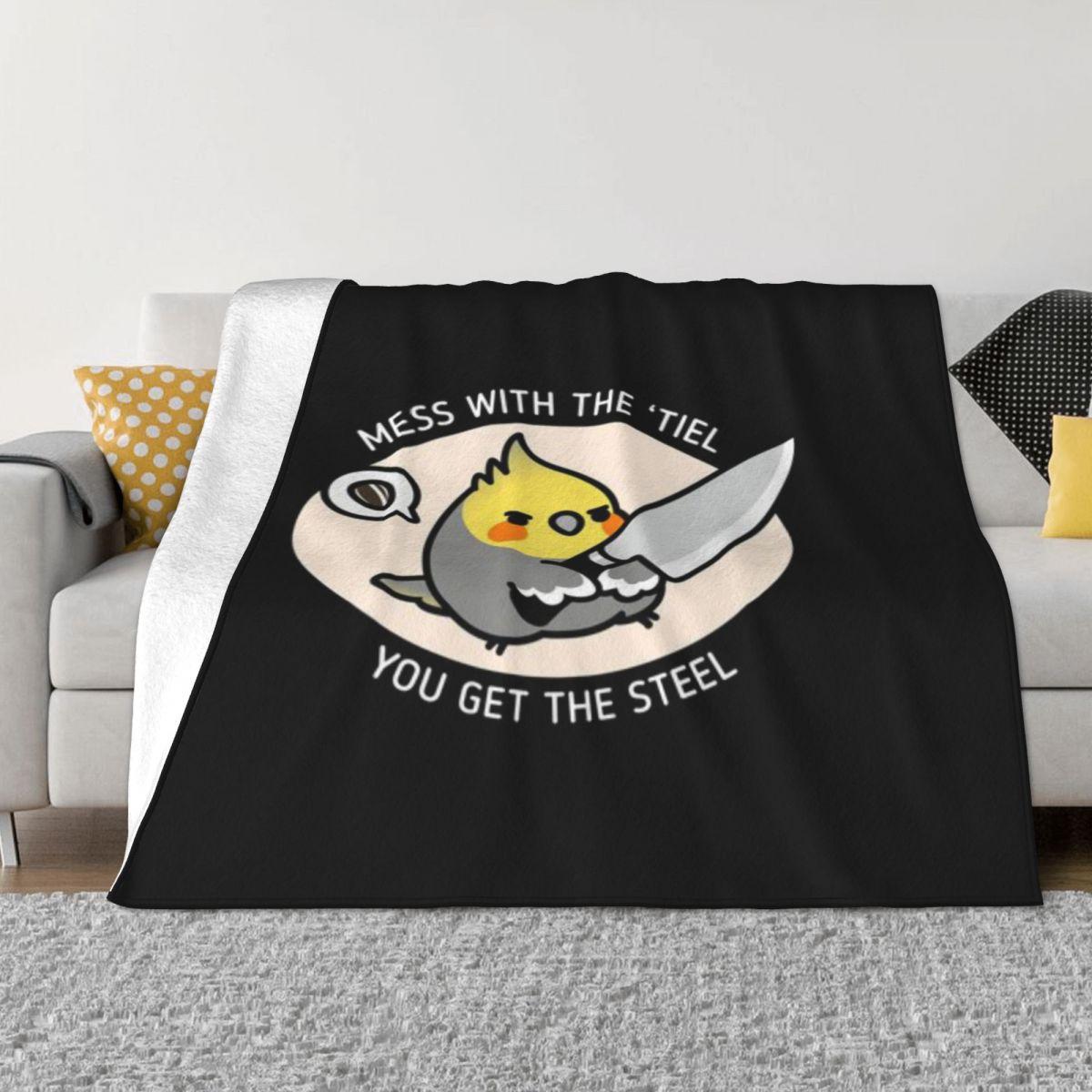 MESS WITH TIEL YOU GET THE STEEL Personalized Travel An Ultra-Soft Micro Fleece Blanket 30x40in
