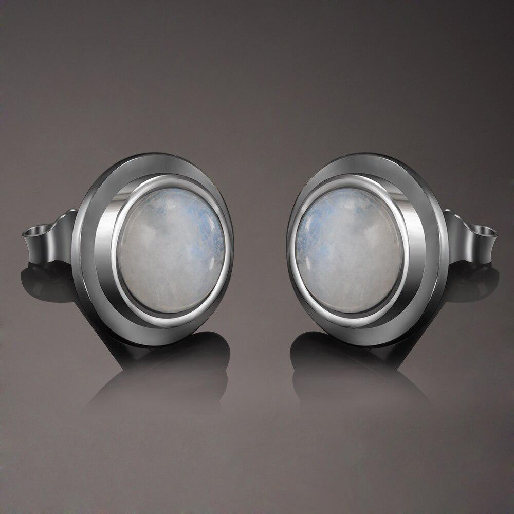 

Милые простые серьги-гвоздики из натурального лунного камня для женщин и девочек, посеребренные серьги, подарок на свадьбу, день рождения