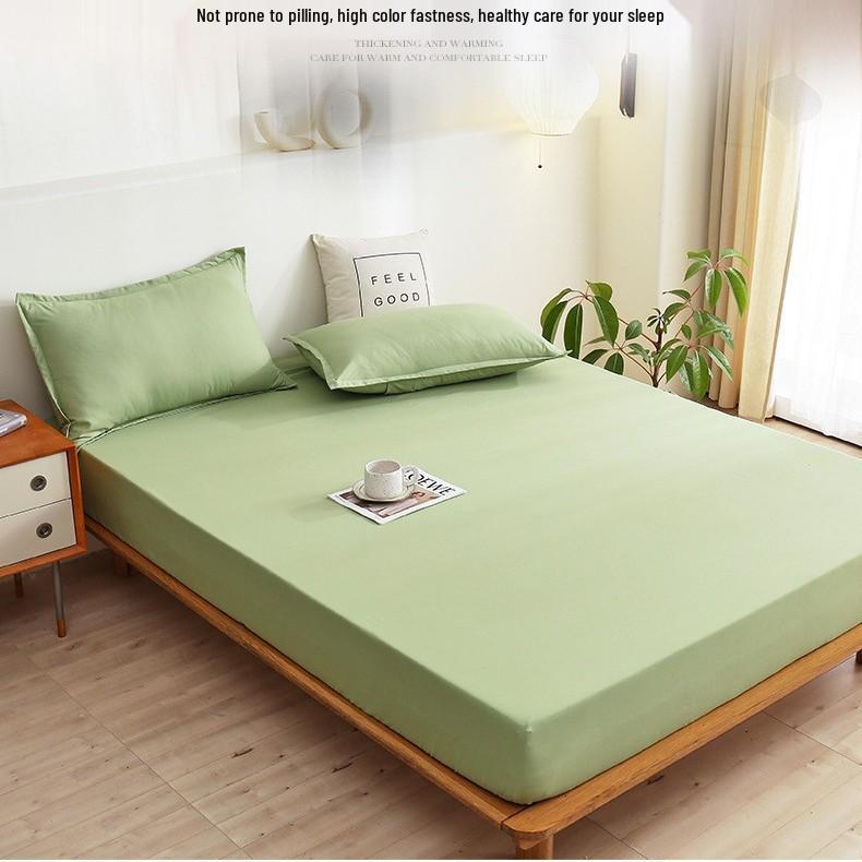 2025 All-Season Solid Color Fitted Sheet - Full Cotton Dustproof Mattress Protector