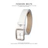 Women's Genuine Leather Belt, Black Casual Fashion Belt, Thin Decorative Simple Versatile Korean Style Belt for Jeans and Trousers