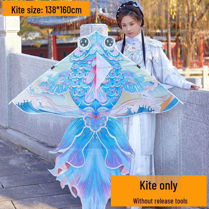 High-End Chinese Style Goldfish Koi Kite for Adults - Easy to Fly in Light Breezes.