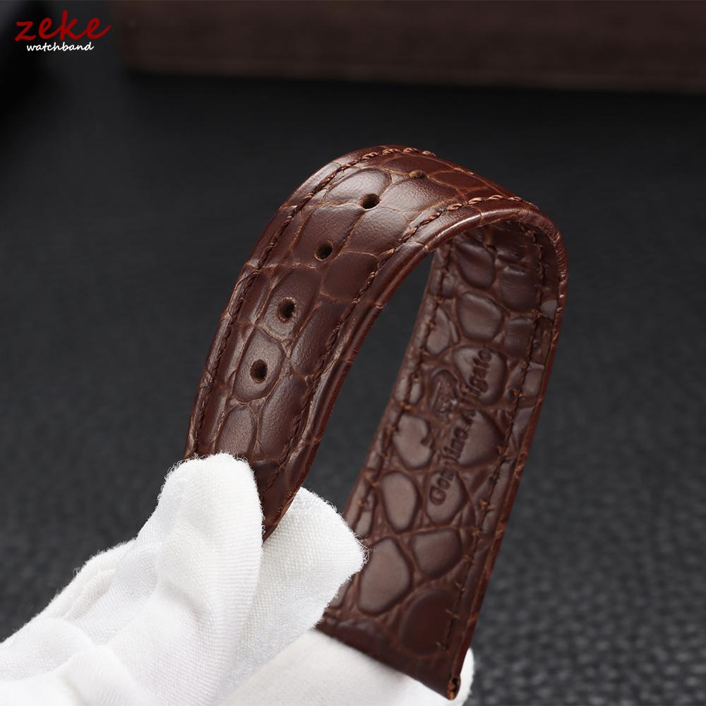 Crocodile Pattern Design Leather Watch Strap 18mm 19mm 20mm 21mm 22mm Soft Watchbands Business Wristwatch Band with Pin Buckle