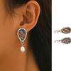 Shimmering Art Pearls Dangle Earrings Alloy Texture Comfortable Wear Women Jewelry Suitable for Fashion Lover Present