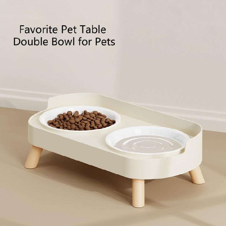 Ergonomic Height Cats Dog Pet Feeders With Double Bowls Splash Resistant Shield And Stable Base For Floor Protective