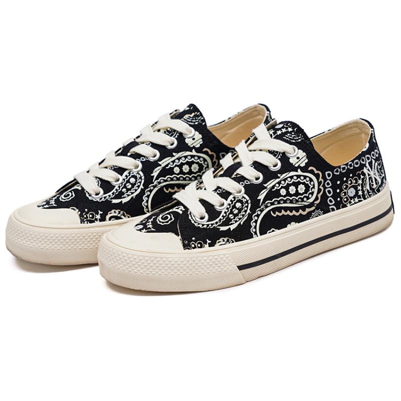 MLB Playball Canvas Shoes Unisex Low top Black,White Sneakers 3ACVVP12N-50BKSZHT