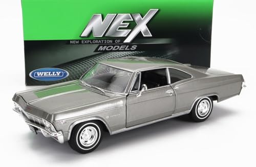 WELLY Масштаб 1/24 Impala SS 396 Купе 1965 (Серый металлик) Американская литая модель автомобиля