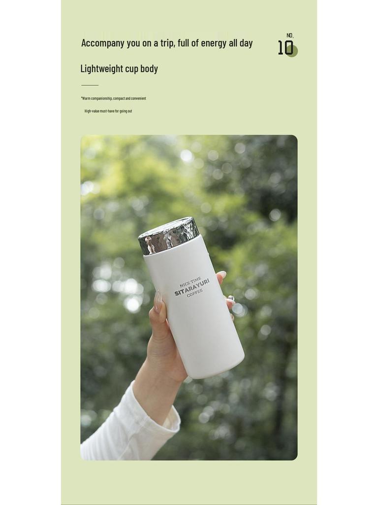 Compact Cute Girly Stainless Steel Thermos Cup - Mini Portable Water Bottle for Students