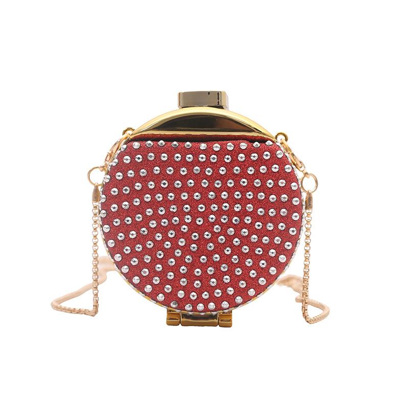 Mini Petite Luxury Diamond Inlaid Round Shaped Crystal Clutch Bag Women's Crossbody Bag Wedding Dinner Party Shoulder Bag