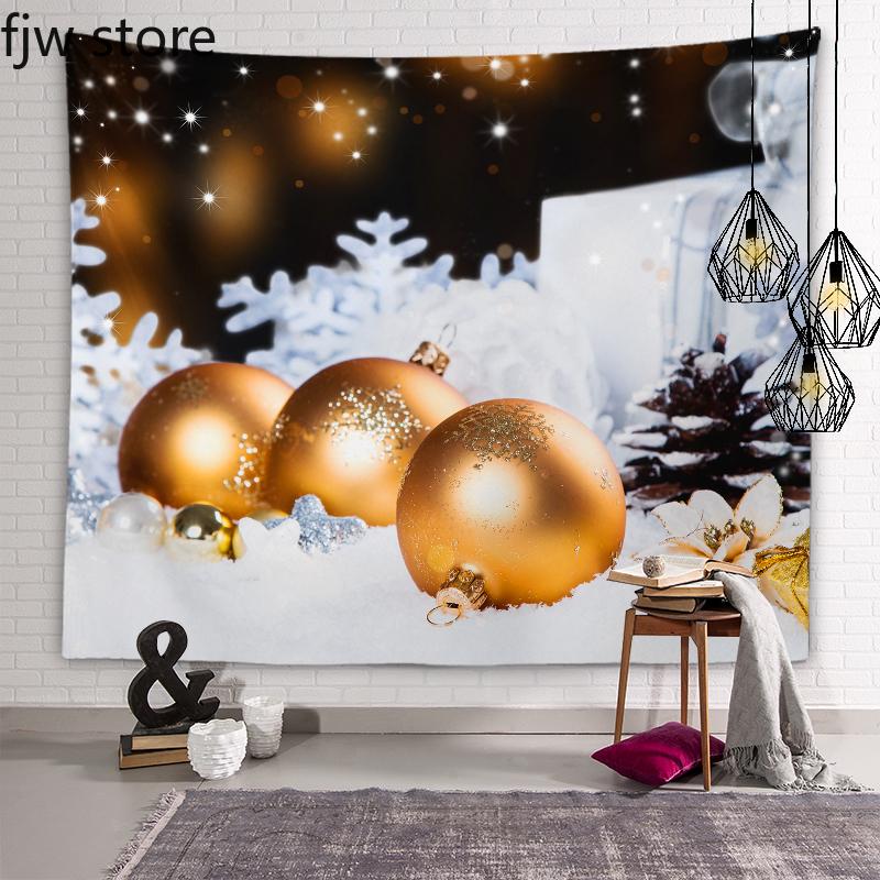 Noel Yeni Yıl Dekorasyon Goblen Şenlikli Noel Topu Goblen Duvar Sanatı Dekorasyon Odası Oturma Odası Ev Dekorasyon