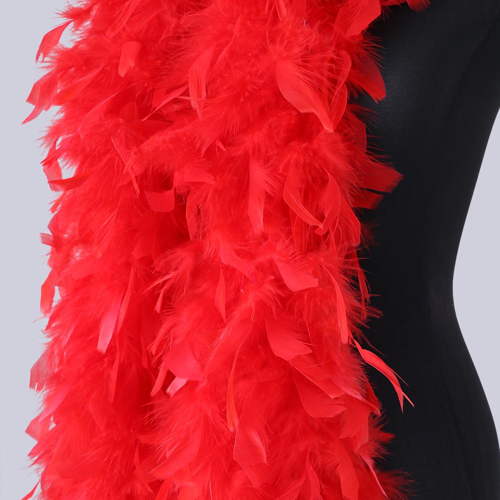 90 Grams Rode Kalkoenveren Boa 2 Yards Veren Boa voor Dansen Bruiloft Knutselen Feestjurk Halloween Kostuum Decoratie Sjaal