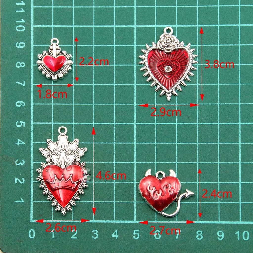 European & American Retro Gothic Winged Heart Rose Earrings & Necklace Set