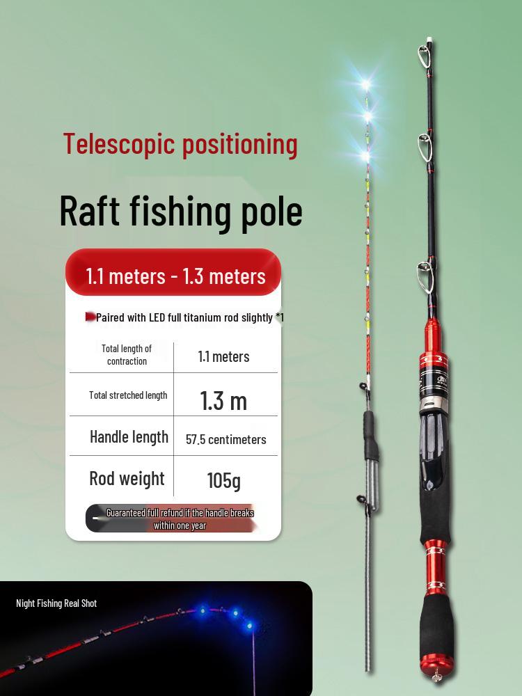 Luminous Telescopic Half-Titanium Bridge Fishing Rod with Soft Tip