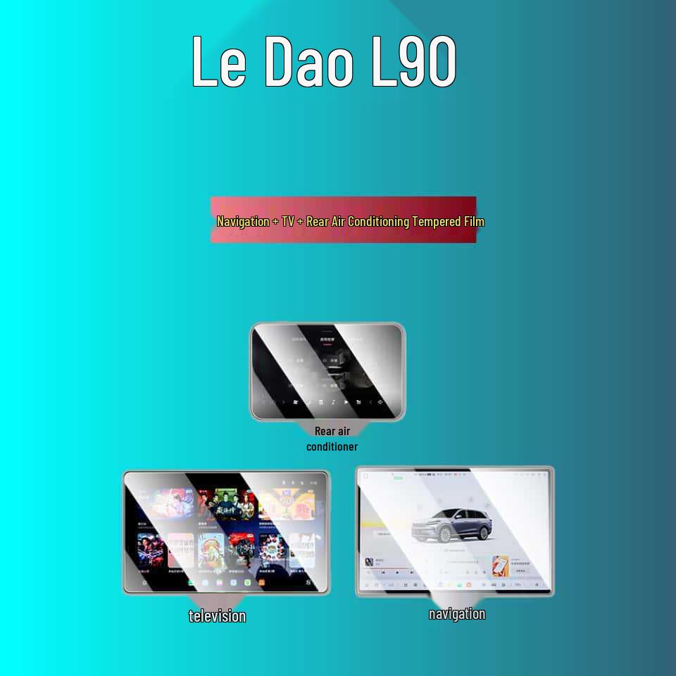 Lede L90/L80/L60 Screen Tempered Film: Central Control & Rear Seat TV Protection Sticker