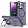 Metal Camera Kickstand For iPhone 16 15 14 Plus 13 12 Mini 11 Pro Max For Magsafe Wireless Charge Magnet Matte Shockproof Cover