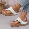 Zehensteg-Keilabsatz-Sandalen für Damen 2025 Sommer Dicke Sohle Strand-Slipper Frau Übergröße Mode Plateau Sandalias Mujer
