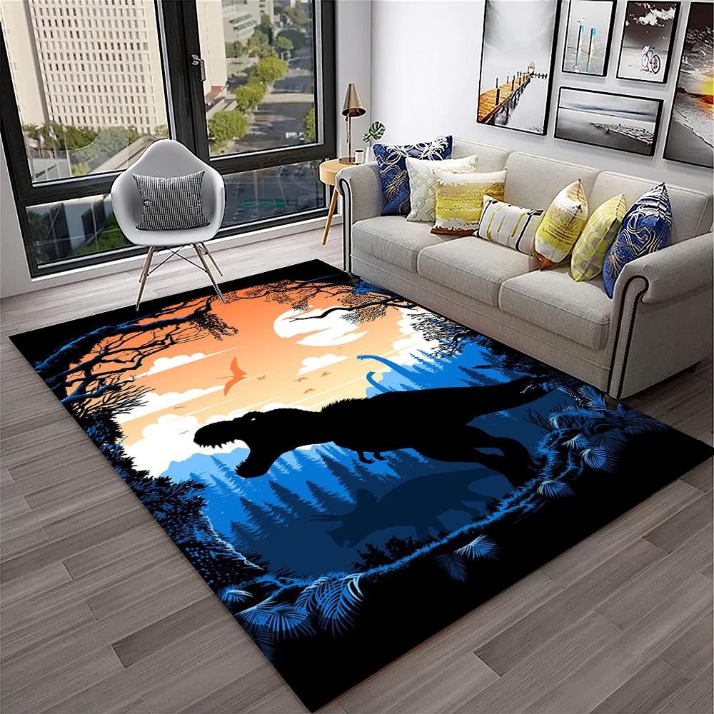 Jurassic Park Dinosaur Cartoon Child Carpet Rug for Home Living Room Bedroom Sofa Doormat Decor,Play Area Rug Non-slip Floor Mat