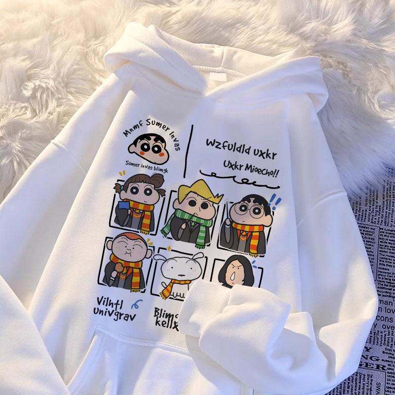 Casual personalized hoodie women's hooded top Crayon Shin chan style hoodie girls cute hoodie loose sweater women’s clothes