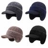 Warm Baseball Knitted Cap Thickened Knitted Peaked Hat Ear Protective Ear Protector Cap  Winter
