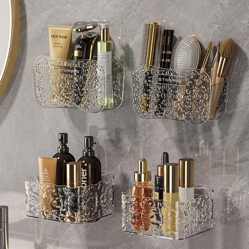 Modern Minimalist Plastic Makeup Organizer With Clear Pet Design For Bathroom And Bedroom Storage