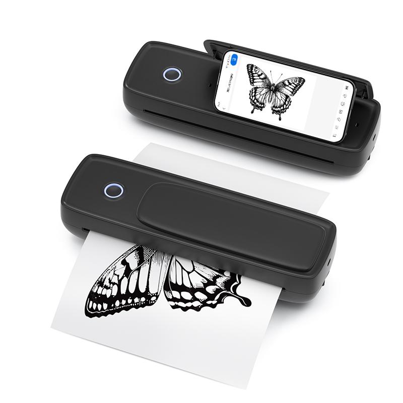 

Портативный принтер BISOFICE A4 для печати на термобумаге с беспроводной технологией BT Connect, совместимый с iOS и чёрный