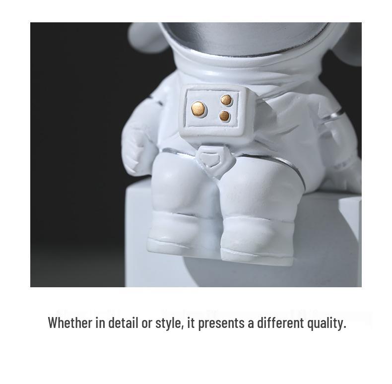 Astronaut Phone Holder, Pen Holder, and Tissue Box for Living Room Resin Ornaments.