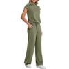 Fashion Women's Round Neck Short Sleeved Pants Fashion Casual Suit