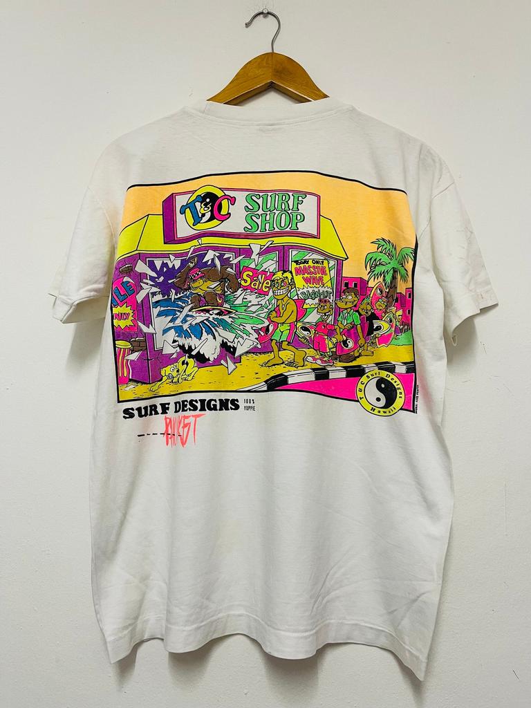 Vintage 90s Town and Country : Joe Cool Gorilla Phuket T-Shirt / Modern Streetwear / Street Fashion / Designer / Skate Surf / White / M