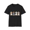 Cute Dogs Watercolor Vintage Black Tee Adorable Puppy Graphic T-Shirt