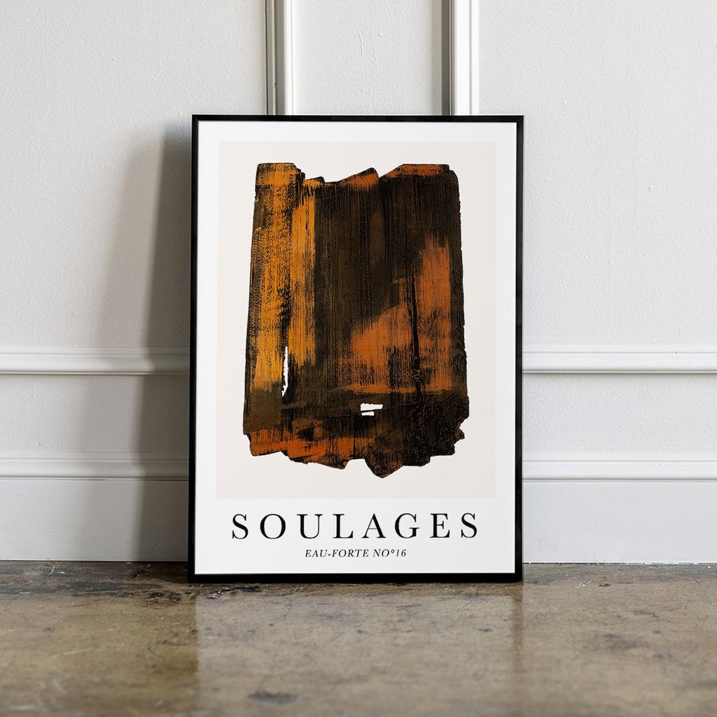 Plakat abstrakcja soulages rdza