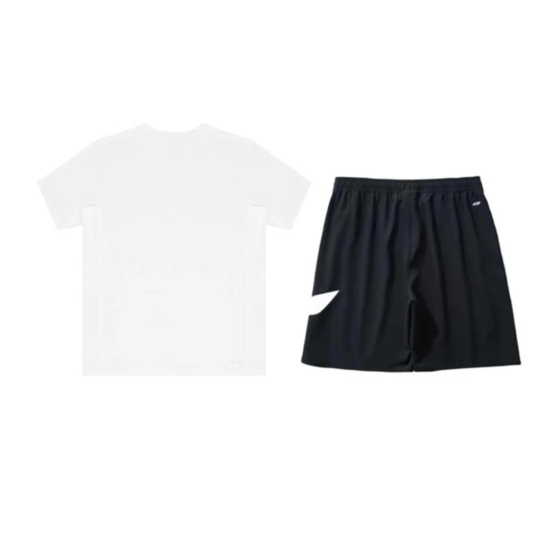 Li Ning Plain Round Neck Pullover Short Sleeve Top Comfortable Breathable Quick Dry Shorts Casual Sports Suit Unisex Sports Suit YTSU149-3+YKSV197-2