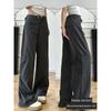 Gray Wide-Leg Cargo Pants for Women, New Summer Style for Plus-Size Girls, Pear-Shaped Body, High-Waisted, Loose Fit, Slimming Casual Pants