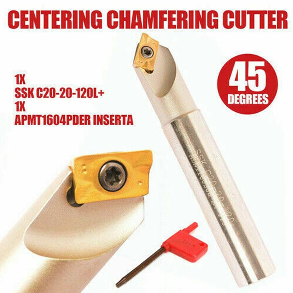 

45° Centering Chamfering Cutter SSKC20-20-120 + 1PC APMT1604PDER Carbide Insert