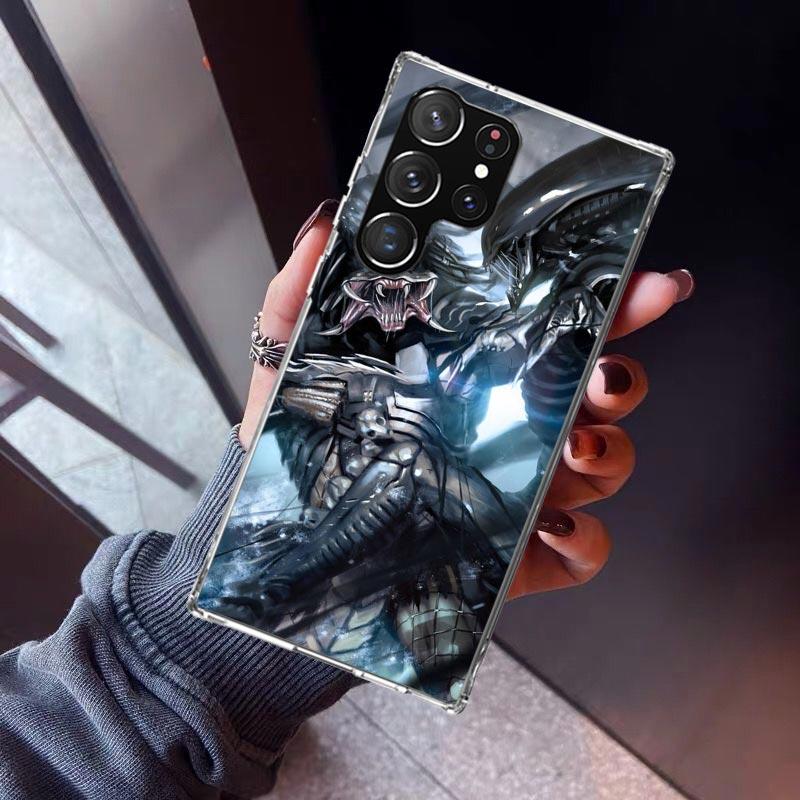 Alien Vs Predator Painted Phone Case For Samsung Galaxy S23 S24 S25 Edge S26 Ultra S22 + S21 Plus S20 FE Cover Silicone Print Sh