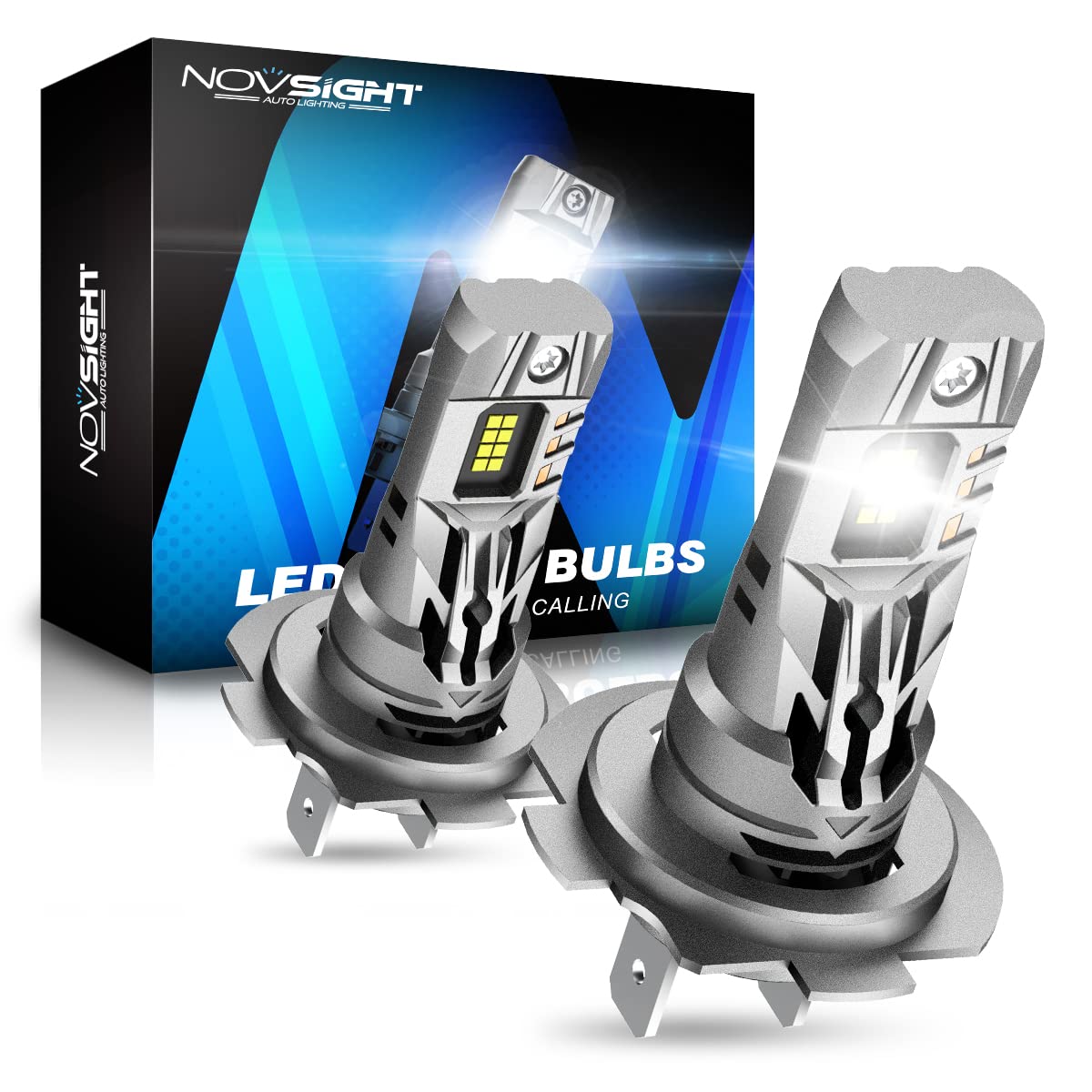 

NOVSIGHT LED Headlight, H7, Explosive Light, Small, 16,000 lm (8,000 lm*2), 70 W (35 H7 белый