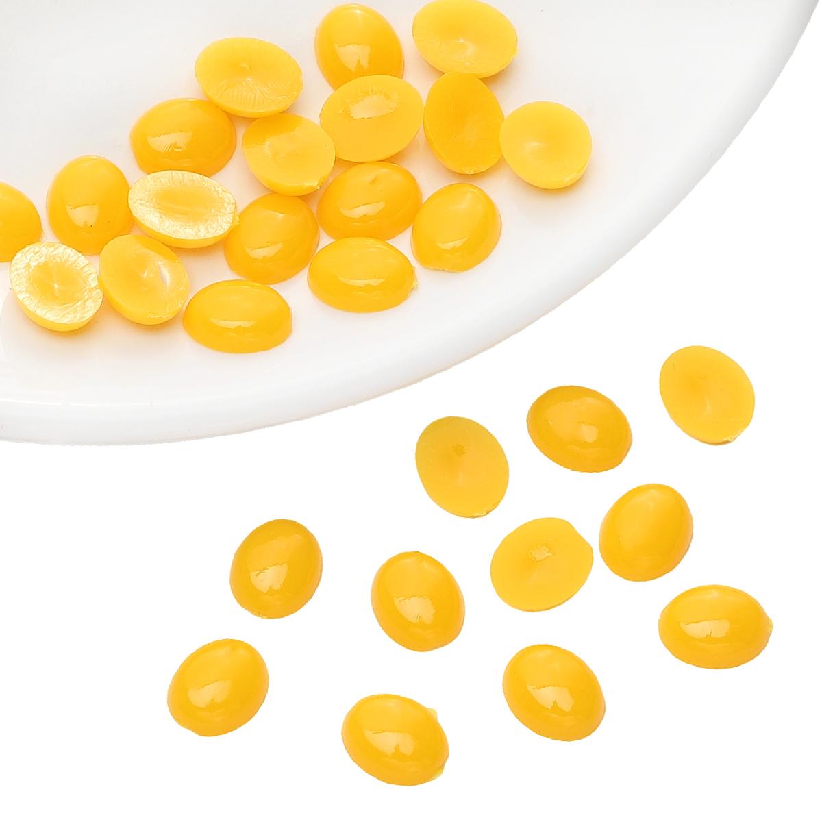 

30/50/100 шт. Акриловые овальные кукольные глаза с плоским дном для изготовления украшений своими руками 8x10mm 50pcs жёлтый