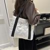 Casual Tote Bag for Women Space Cotton Shoulder Bag Large Capacity Ladies Puffy Handbags Quilted Work Commute Shopping Bag