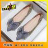 Versatile Fairy Gentle Shoes 2025 Autumn New Lace Bow Shoes Pointed Flat Single Shoes Female