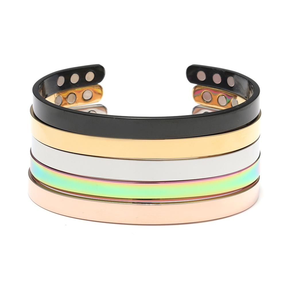 Titanium Steel Magnetic Bracelet Bangle for Men and Women, Copper Magnetic Bangle with Magnets, Adjustable Jewelry Gift