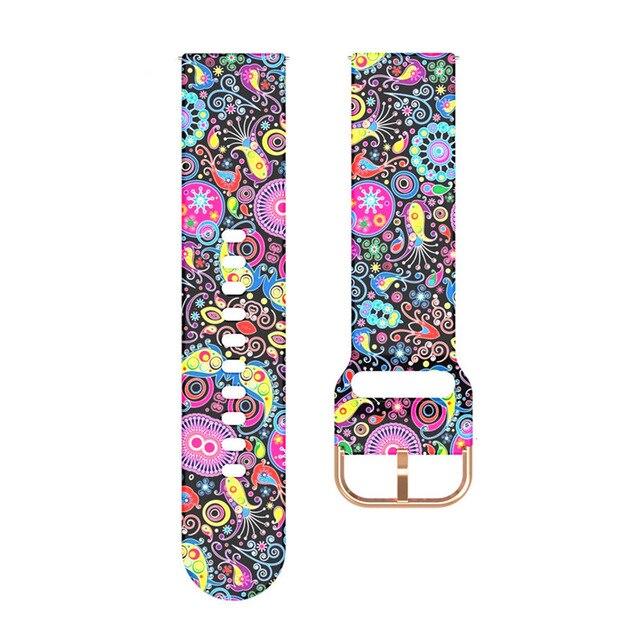 20mm 22mm Silicone Strap For Samsung Galaxy Watch Gear S3 Active 2 Graffiti Style Strap For Garmin Watch Moto 360 HuaMi Amazfit Bip Huawei Watch Band