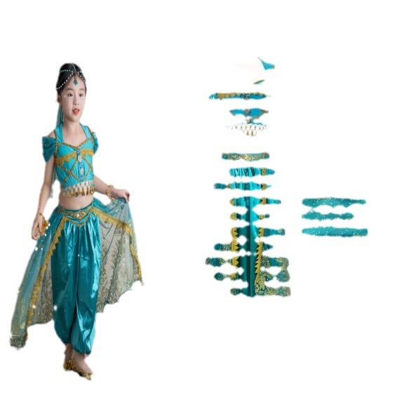 Indian Princess Jasmine Dress for Toddlers - Exotic Style Belly Dance and Photography Costume