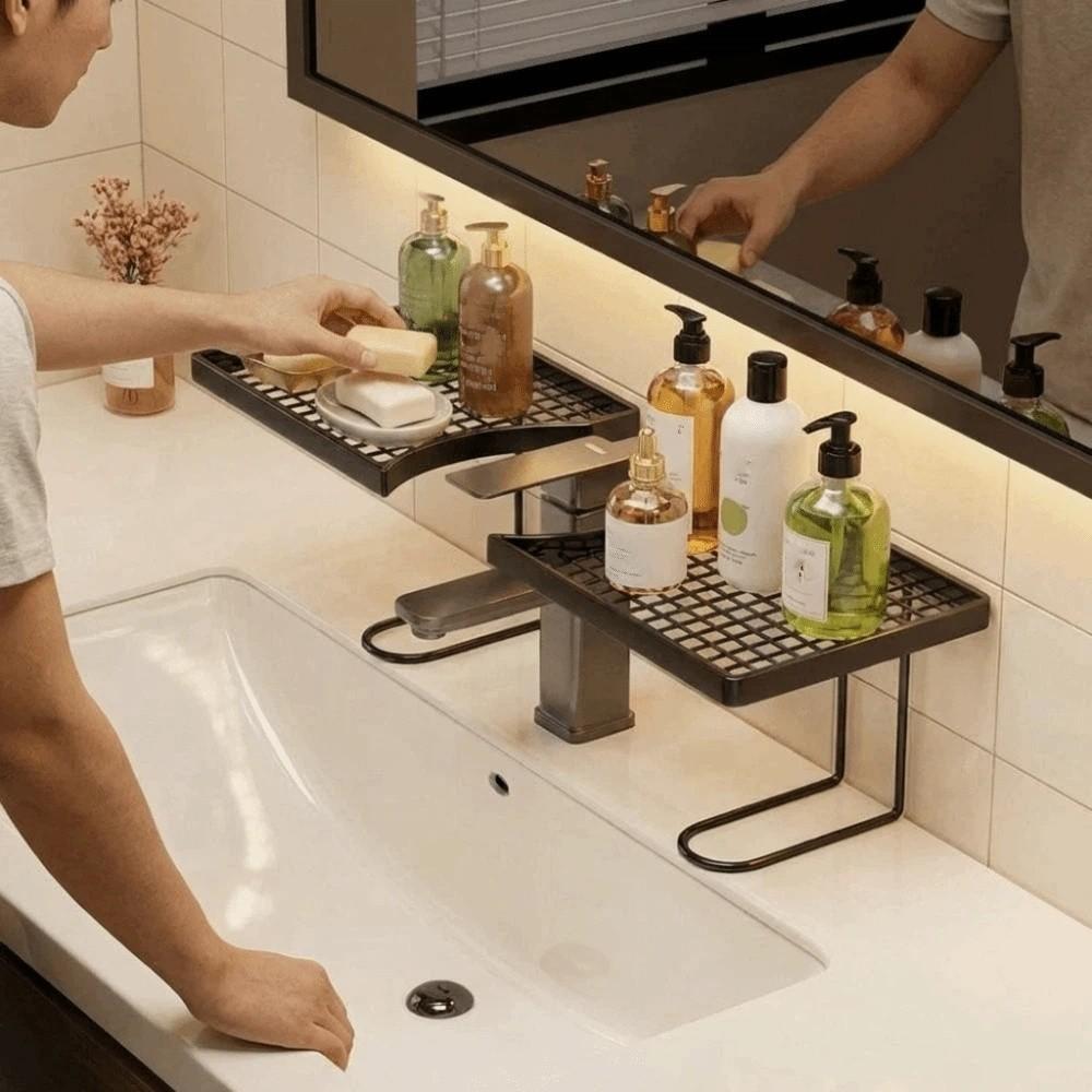 Universal Faucet Storage Shelf Mesh Kitchen Storage Rack Bathroom Storage Rack Washstand