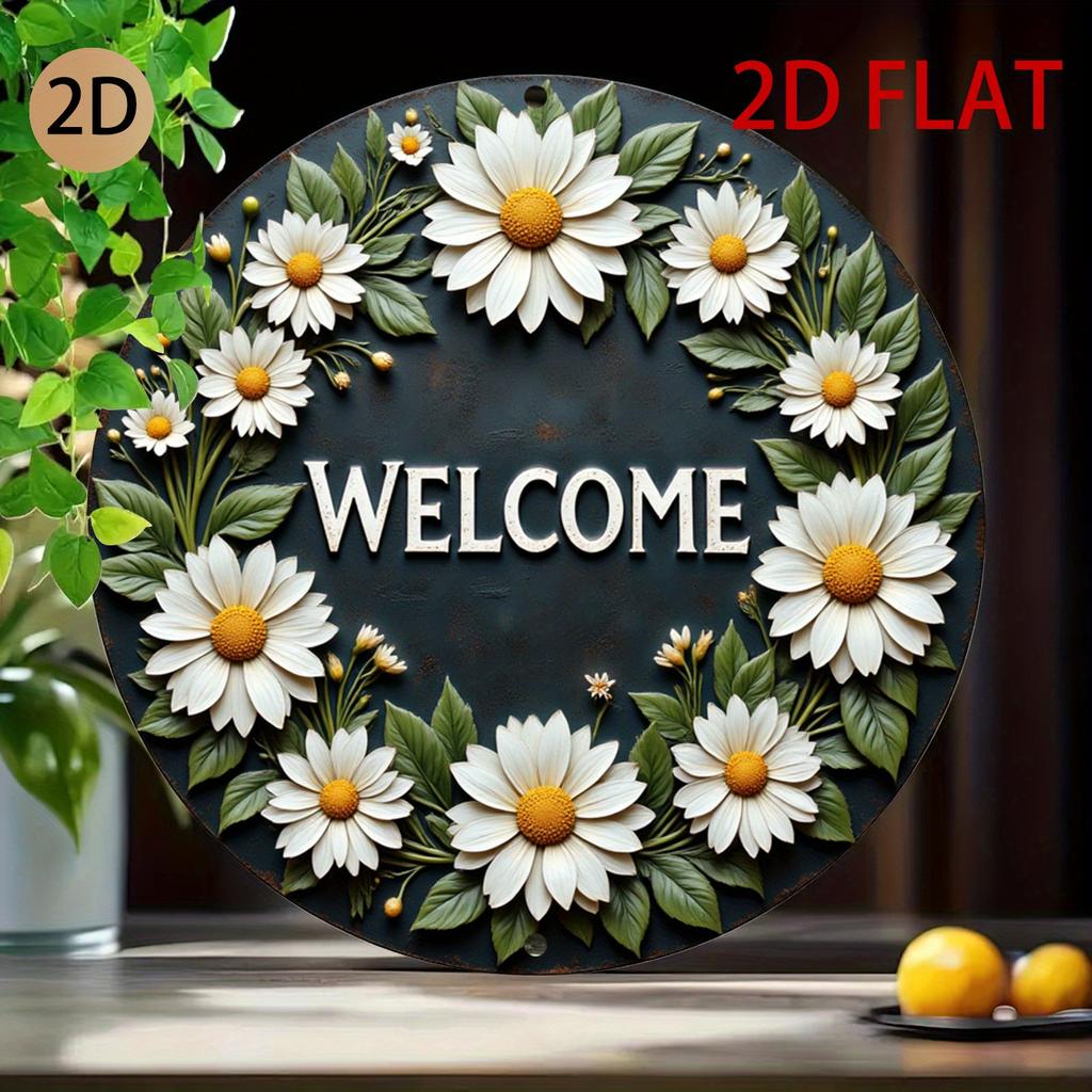 Rock Roll To Style Guitar D Flat Round Metal Sign Retro Music Wall Decor for Man Cave Bar